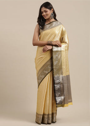 Gold Silk Saree With Blouse Piece - Indian Silk House Agencies