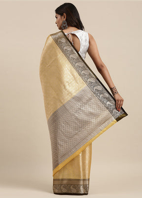 Gold Silk Saree With Blouse Piece - Indian Silk House Agencies