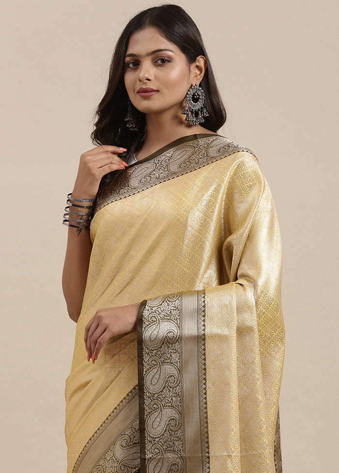 Gold Silk Saree With Blouse Piece - Indian Silk House Agencies