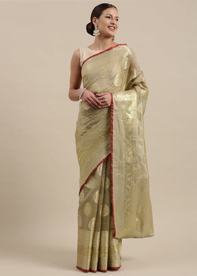 Green Silk Zari Saree Without Blouse Piece - Indian Silk House Agencies