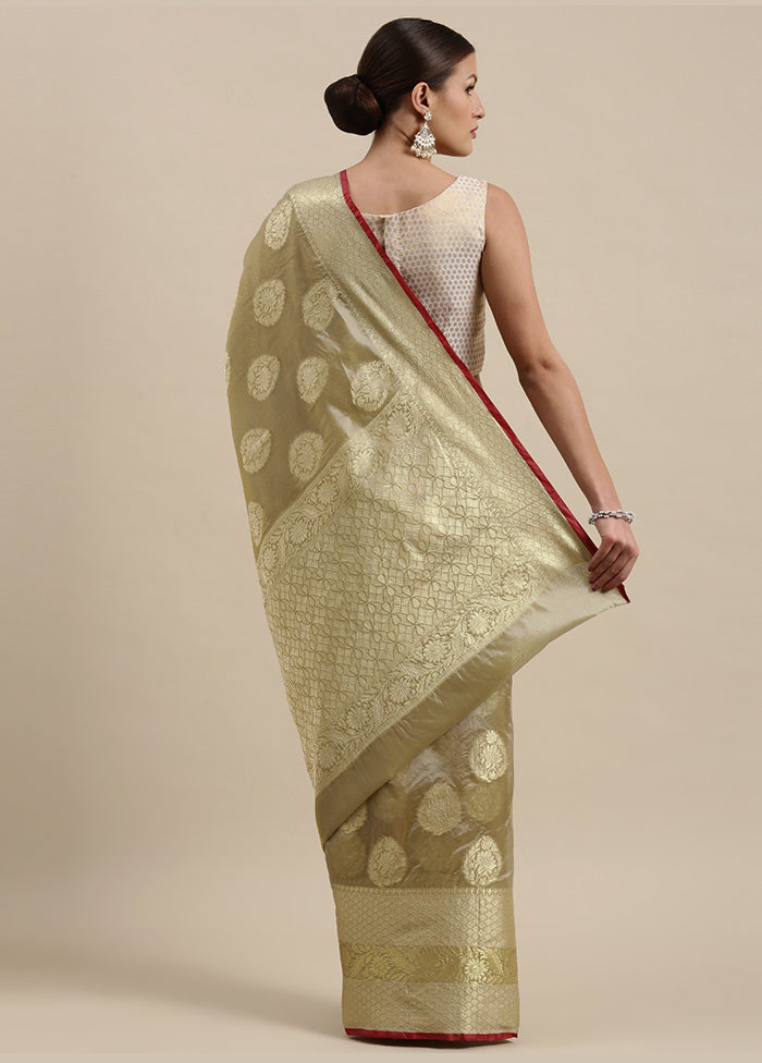 Green Silk Zari Saree Without Blouse Piece - Indian Silk House Agencies