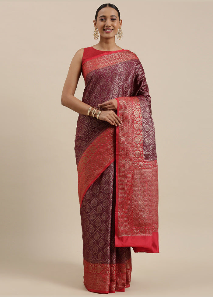 Brown Cotton Zari Saree Without Blouse Piece - Indian Silk House Agencies