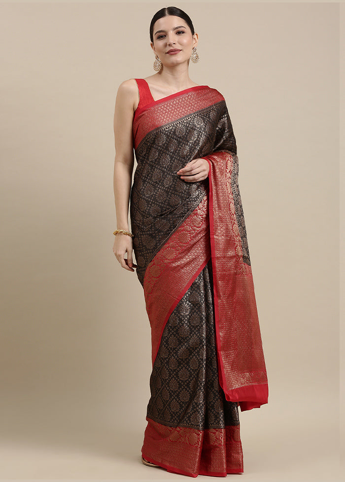 Black Cotton Zari Saree Without Blouse Piece - Indian Silk House Agencies