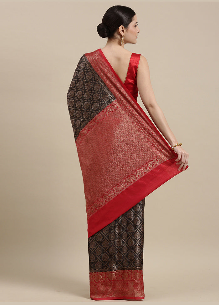 Black Cotton Zari Saree Without Blouse Piece - Indian Silk House Agencies