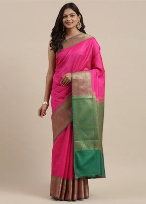 Pink Silk Saree With Blouse Piece - Indian Silk House Agencies