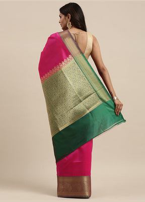 Pink Silk Saree With Blouse Piece - Indian Silk House Agencies