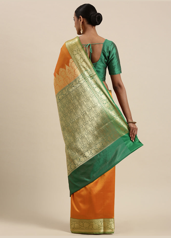 Mustard Silk Saree With Blouse Piece - Indian Silk House Agencies