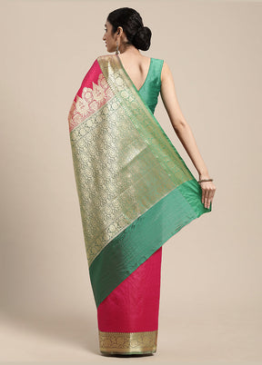 Pink Silk Saree With Blouse Piece - Indian Silk House Agencies