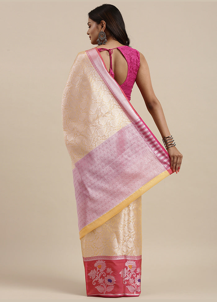 Gold Silk Saree With Blouse Piece - Indian Silk House Agencies