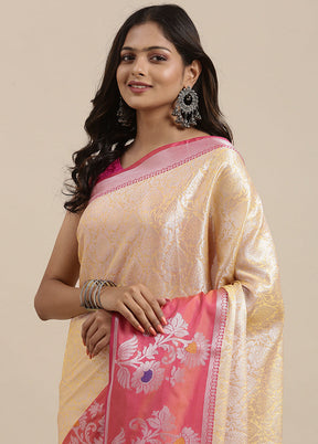 Gold Silk Saree With Blouse Piece - Indian Silk House Agencies