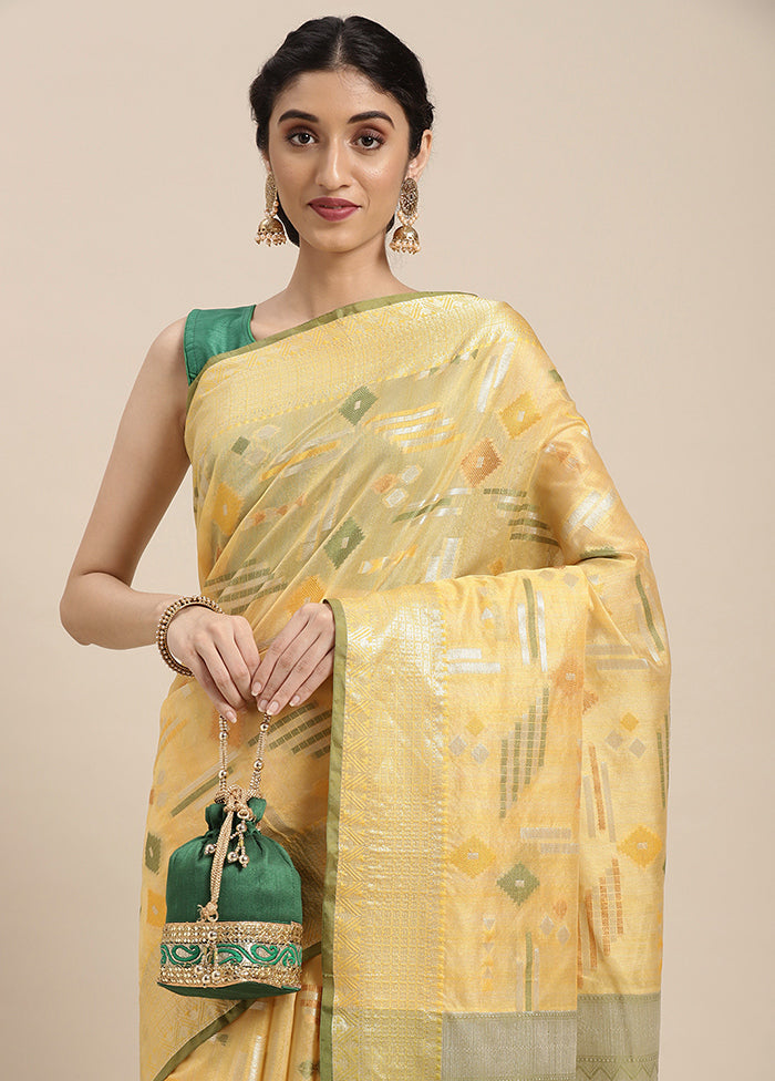 Gold Silk Zari Saree Without Blouse Piece - Indian Silk House Agencies