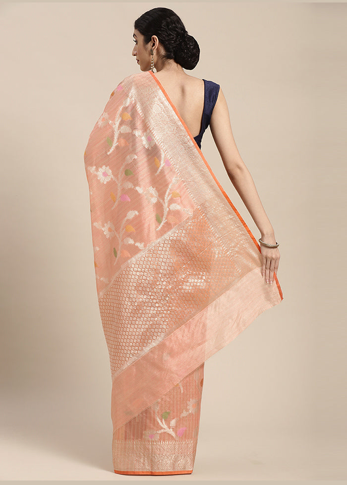 Pink Silk Zari Saree Without Blouse Piece - Indian Silk House Agencies