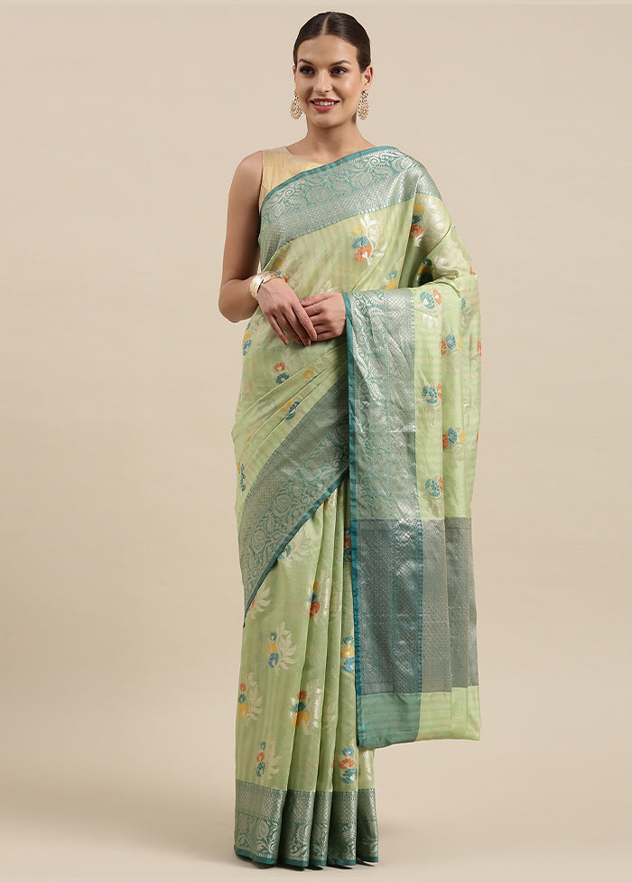 Peach Silk Zari Saree Without Blouse Piece - Indian Silk House Agencies