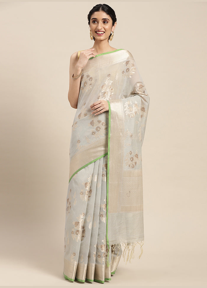 Beige Cotton Zari Saree Without Blouse Piece - Indian Silk House Agencies