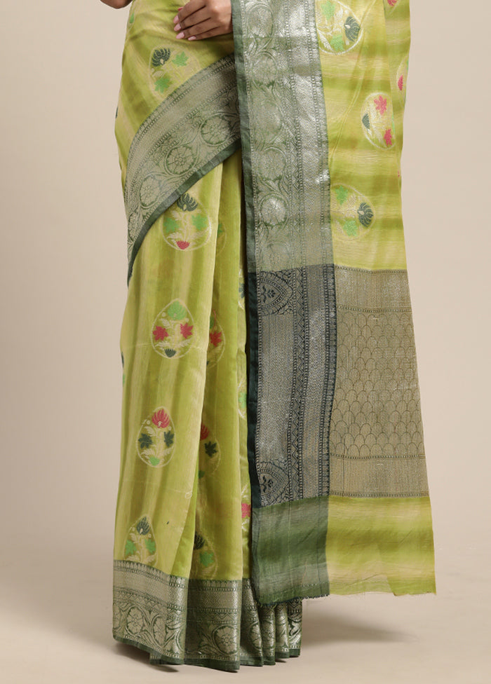 Green Matka Silk Zari Saree Without Blouse Piece - Indian Silk House Agencies