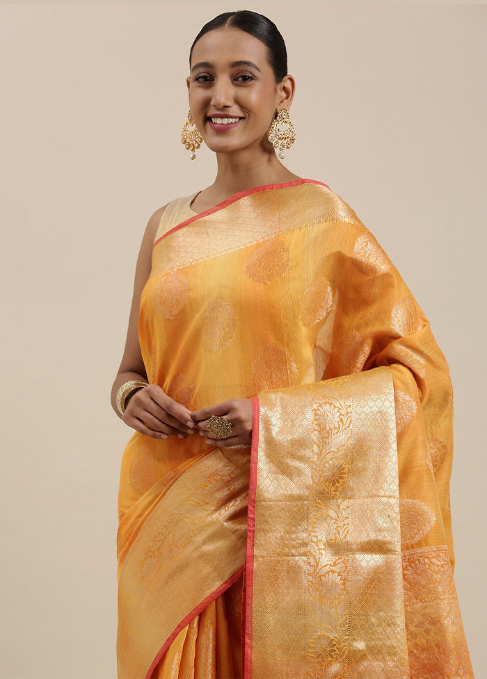 Gold Matka Silk Zari Saree Without Blouse Piece - Indian Silk House Agencies