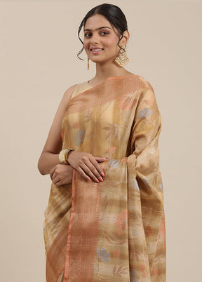 Brown Matka Silk Zari Saree Without Blouse Piece - Indian Silk House Agencies