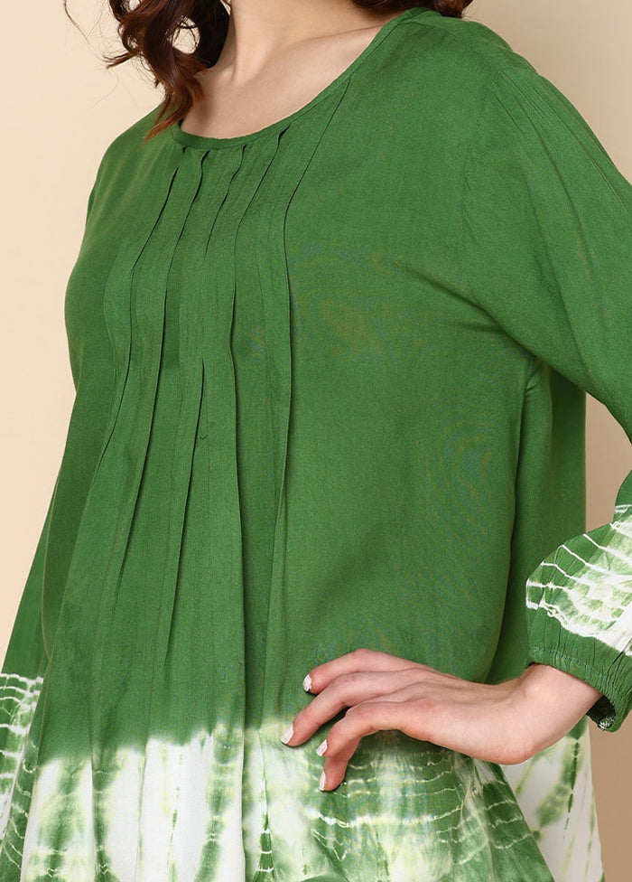 Olive Green Readymade Rayon Top