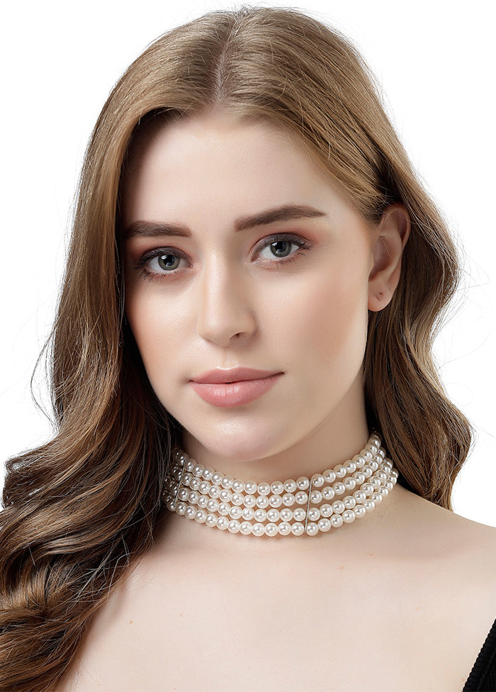 White Alloy Glossy Necklace