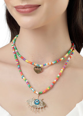 Multicolor Alloy Glossy Necklace