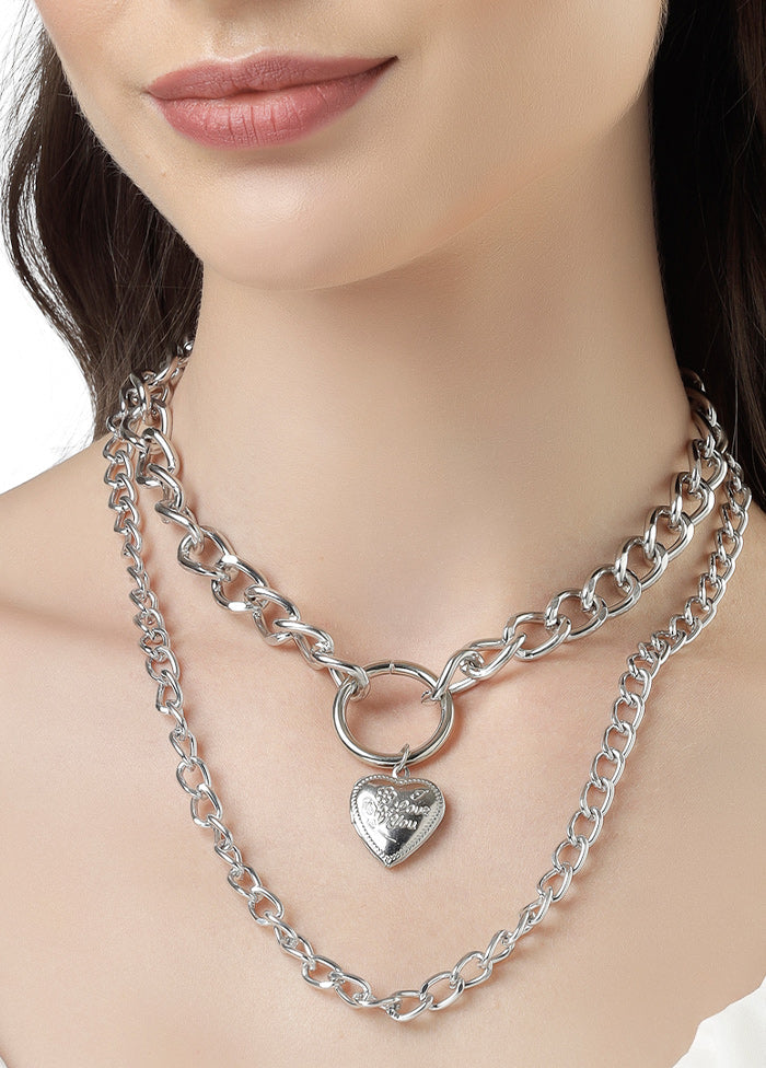 Silver Alloy Glossy Necklace