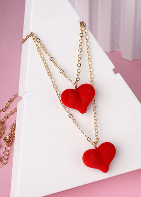 Red Alloy Glossy Necklace