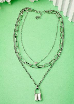 Silver Alloy Glossy Necklace