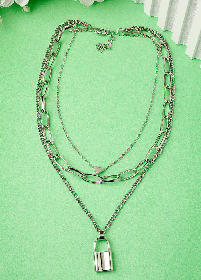 Silver Alloy Glossy Necklace