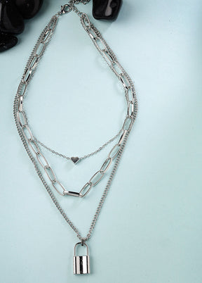 Silver Alloy Glossy Necklace