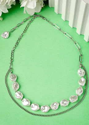 Silver Alloy Glossy Necklace