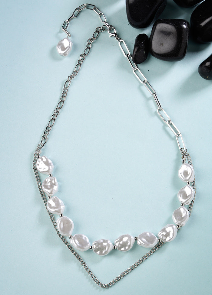 Silver Alloy Glossy Necklace