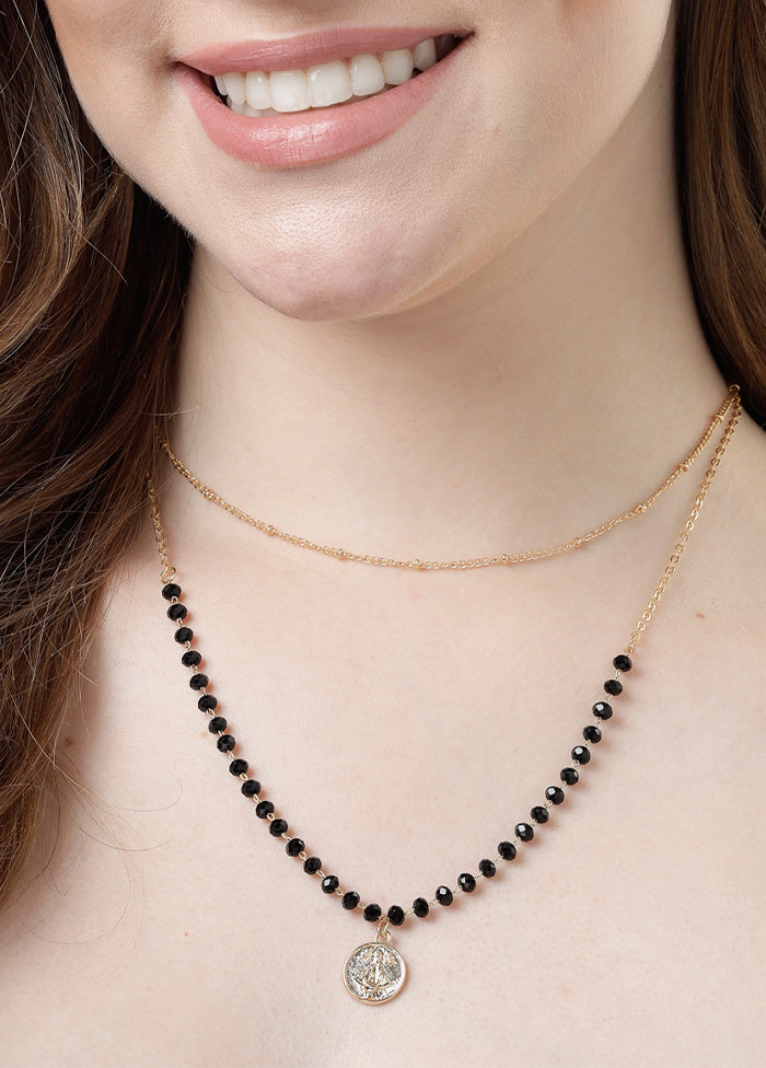 Black Alloy Glossy Necklace