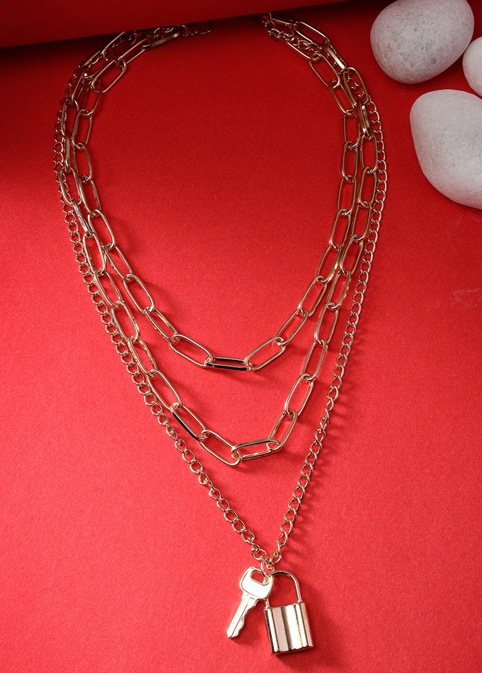 Red Alloy Glossy Necklace