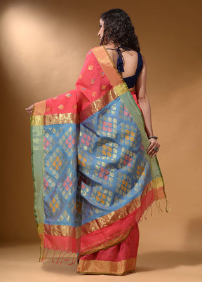 Pink Pure Cotton Saree With Blouse Piece - Indian Silk House Agencies