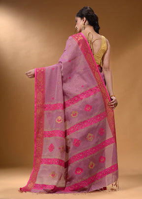 Violet Pure Cotton Saree With Blouse Piece - Indian Silk House Agencies