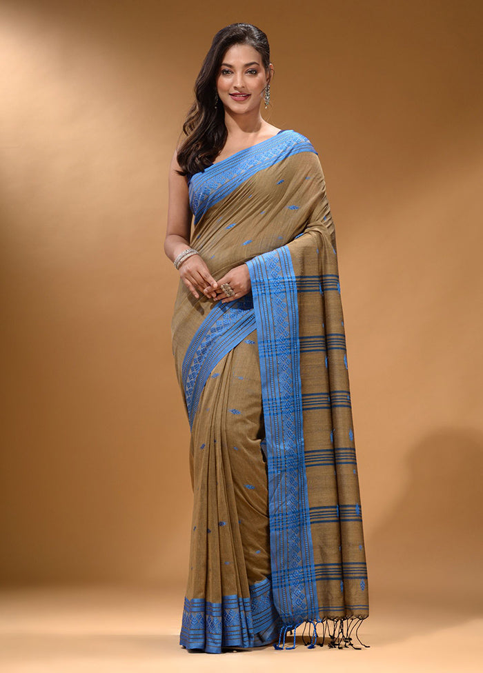 Cream Pure Cotton Saree With Blouse Piece - Indian Silk House Agencies