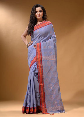 Light Blue Spun Silk Saree With Blouse Piece - Indian Silk House Agencies