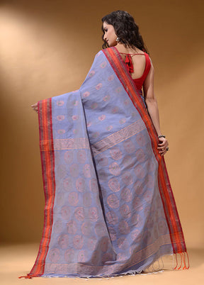 Light Blue Spun Silk Saree With Blouse Piece - Indian Silk House Agencies