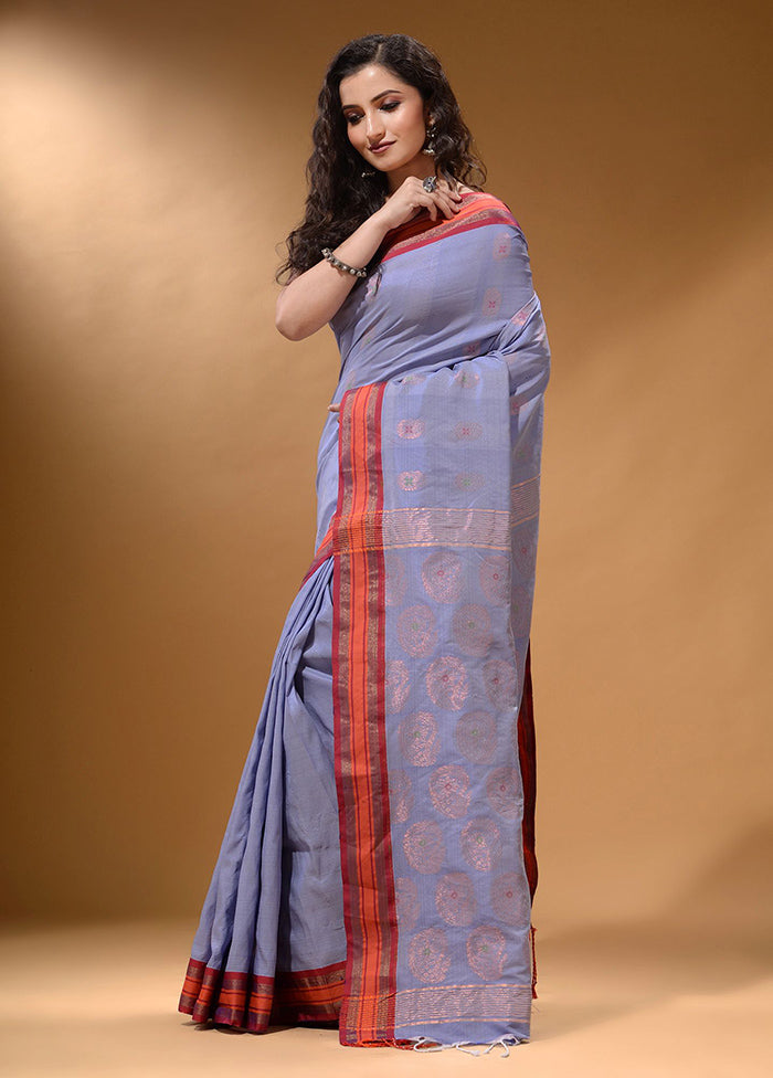 Light Blue Spun Silk Saree With Blouse Piece - Indian Silk House Agencies