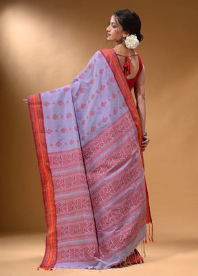 Lavender Spun Silk Saree With Blouse Piece - Indian Silk House Agencies