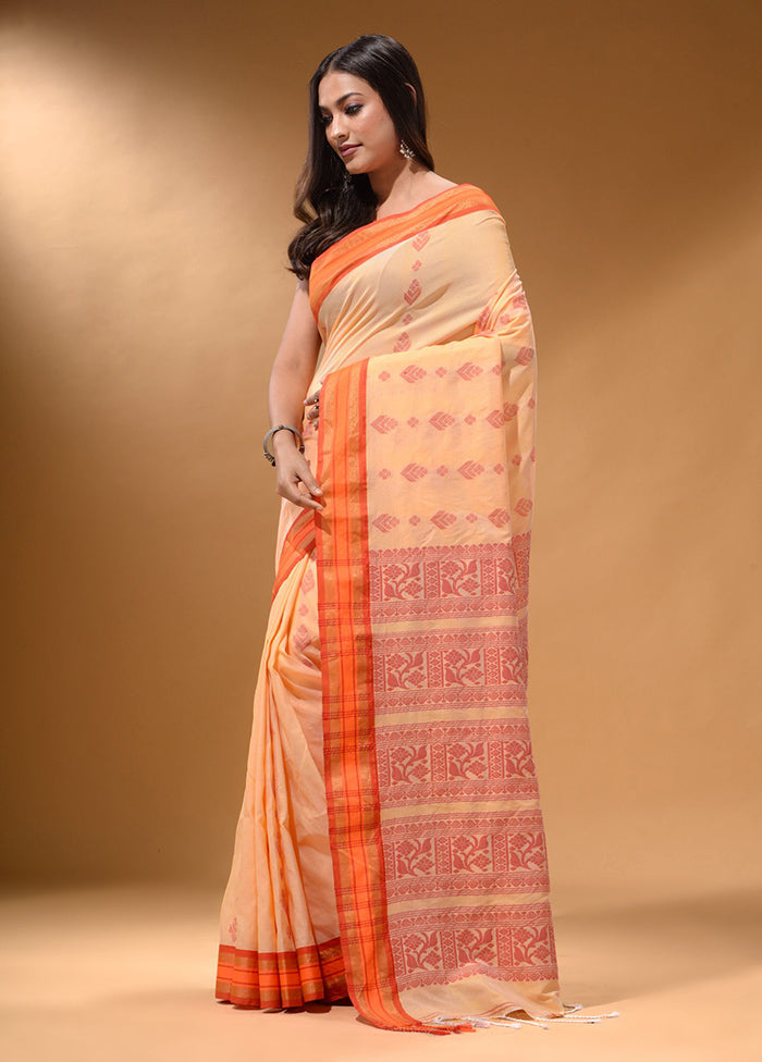 Cream Spun Silk Saree With Blouse Piece - Indian Silk House Agencies