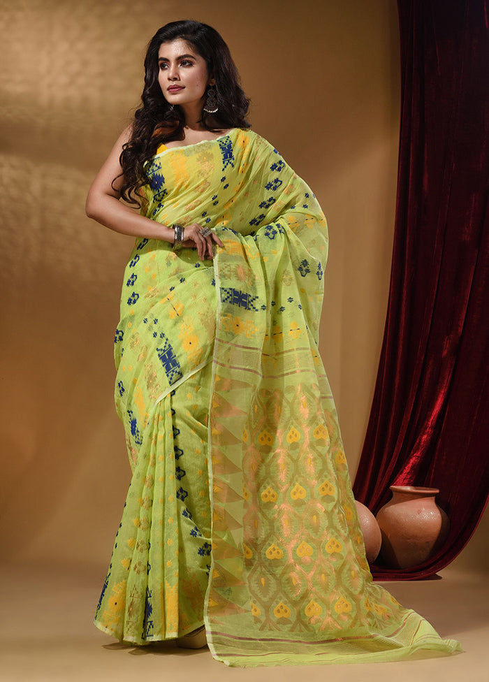 Light Green Tant Jamdani Saree With Blouse Piece - Indian Silk House Agencies