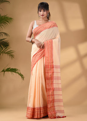 Cream Pure Cotton Saree With Blouse Piece - Indian Silk House Agencies