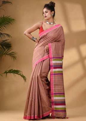 Beige Dupion Silk Saree With Blouse Piece - Indian Silk House Agencies