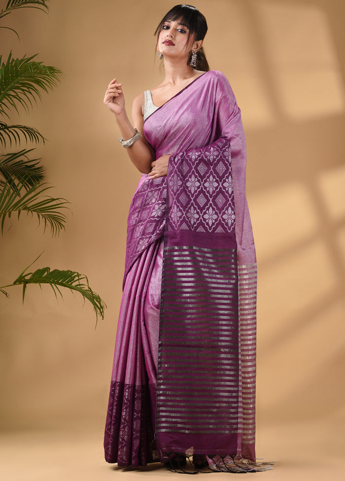 Purple Silk Saree With Blouse Piece - Indian Silk House Agencies