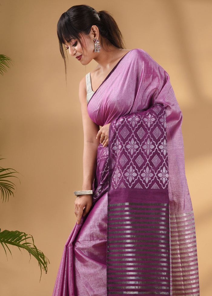 Purple Silk Saree With Blouse Piece - Indian Silk House Agencies