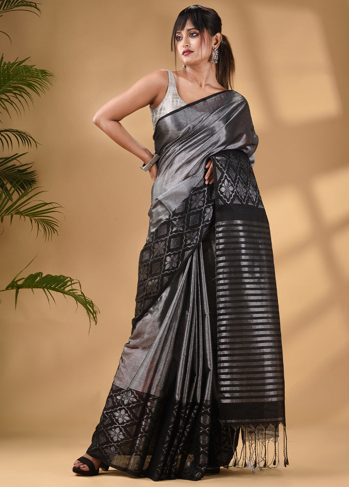 Black Silk Saree With Blouse Piece - Indian Silk House Agencies