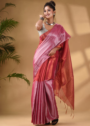 Pink Silk Saree With Blouse Piece - Indian Silk House Agencies