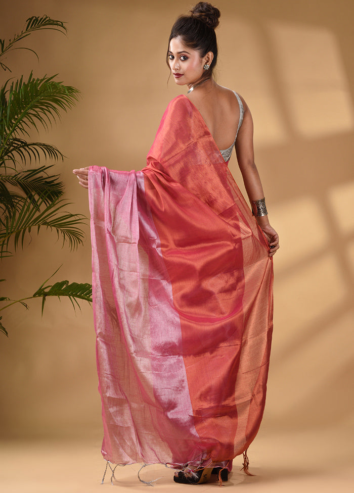 Pink Silk Saree With Blouse Piece - Indian Silk House Agencies