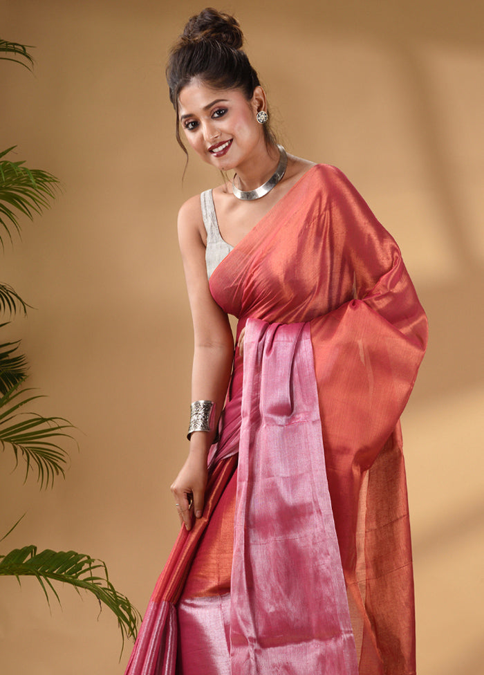 Pink Silk Saree With Blouse Piece - Indian Silk House Agencies